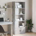 Boekenkast 70x36x189 cm betongrijs bewerkt hout