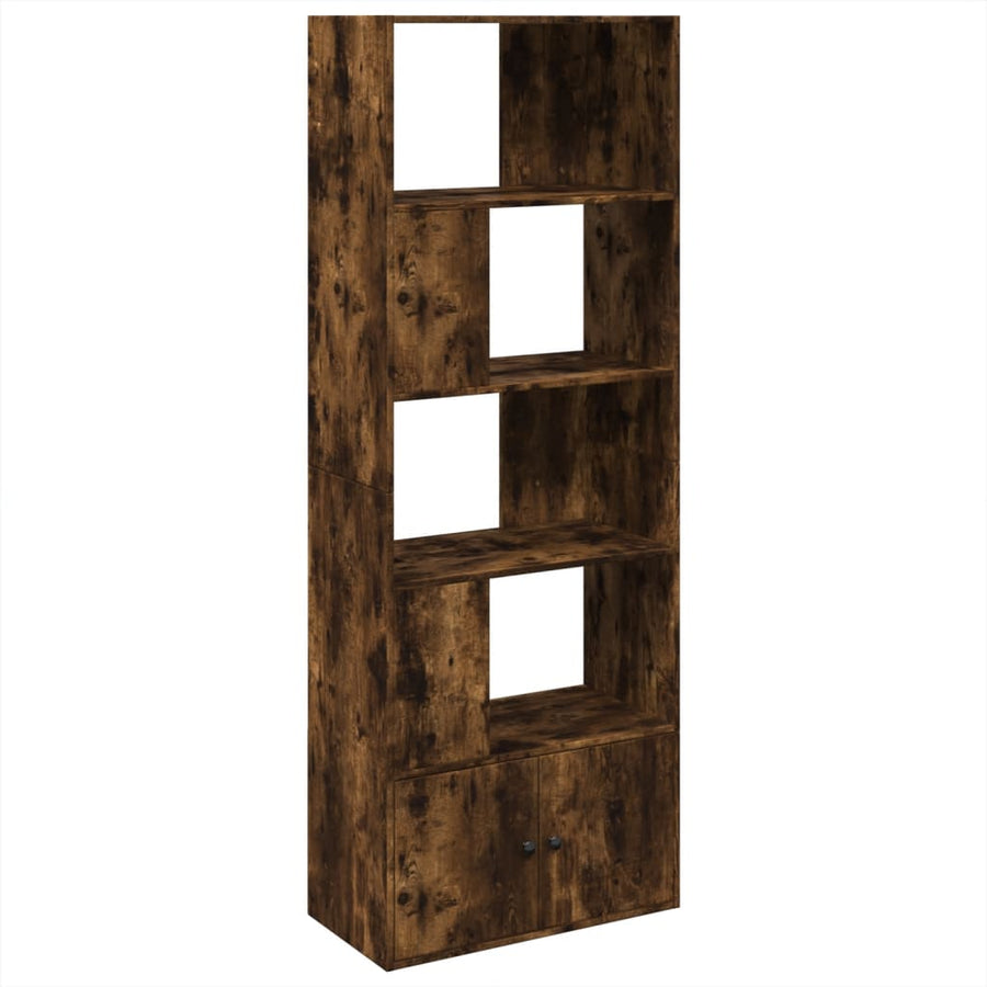 Boekenkast 70x36x189 cm bewerkt hout gerookt eikenkleurig