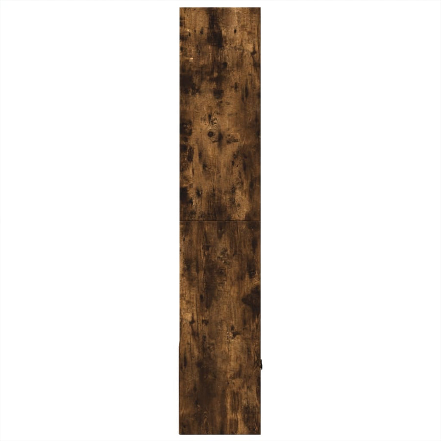 Boekenkast 70x36x189 cm bewerkt hout gerookt eikenkleurig