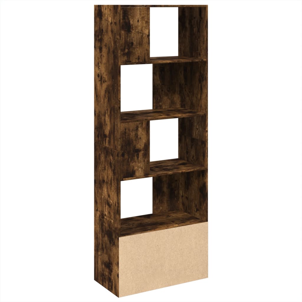 Boekenkast 70x36x189 cm bewerkt hout gerookt eikenkleurig