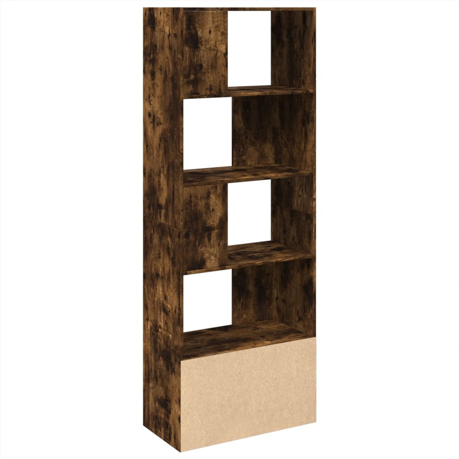Boekenkast 70x36x189 cm bewerkt hout gerookt eikenkleurig
