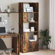 Boekenkast 70x36x189 cm bewerkt hout gerookt eiken