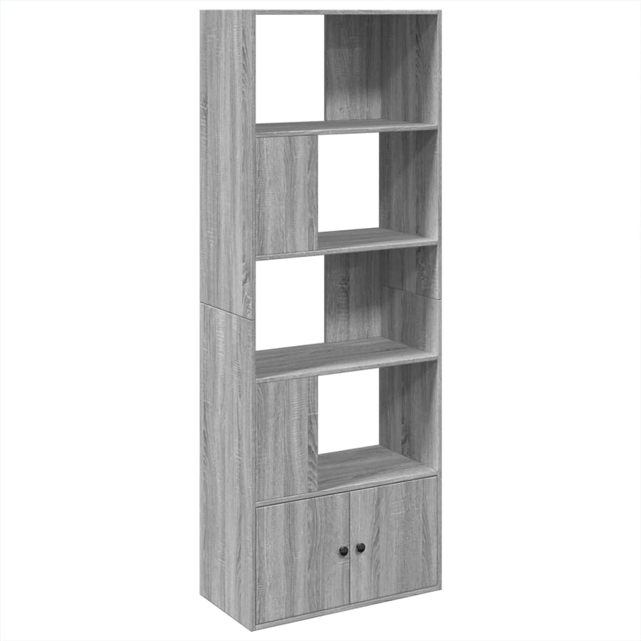 Boekenkast 70x36x189 cm bewerkt hout grijs sonoma eikenkleurig