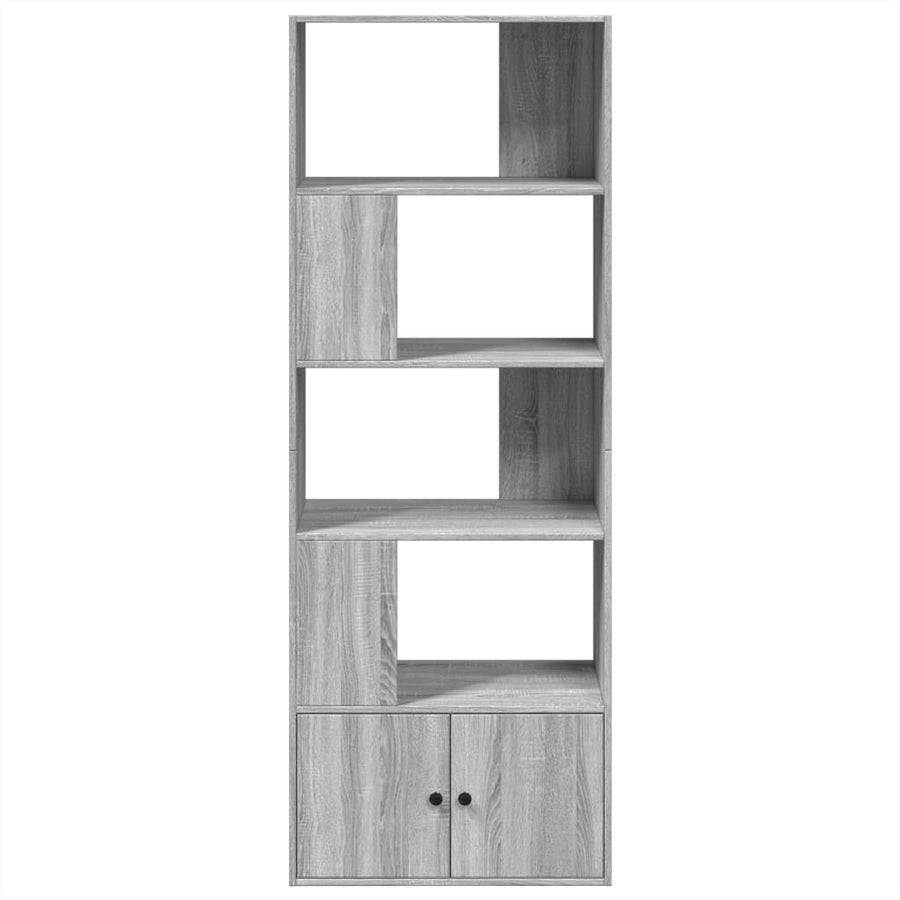 Boekenkast 70x36x189 cm bewerkt hout grijs sonoma eikenkleurig