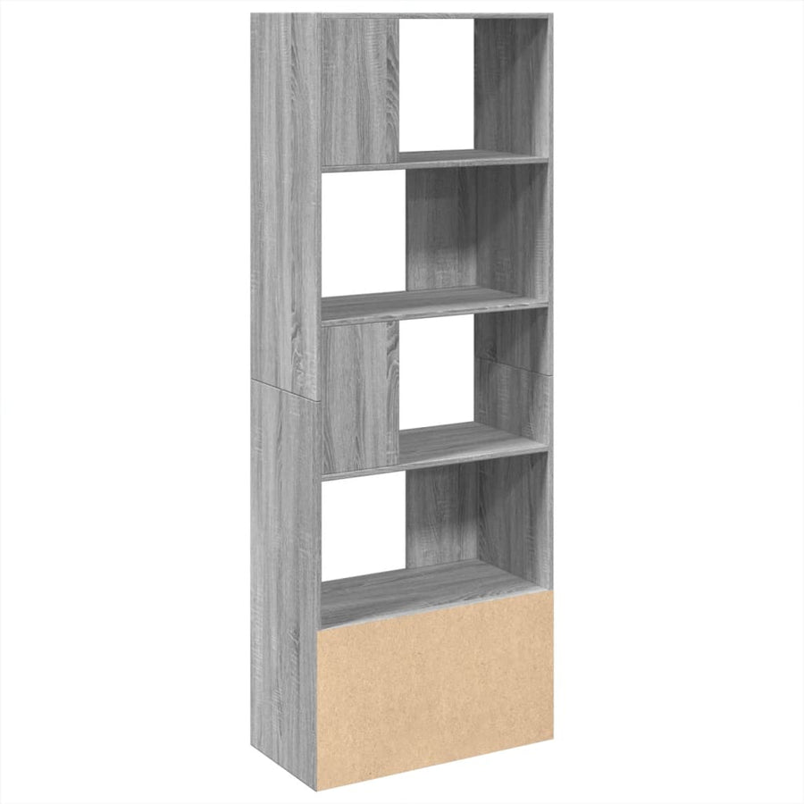Boekenkast 70x36x189 cm bewerkt hout grijs sonoma eikenkleurig
