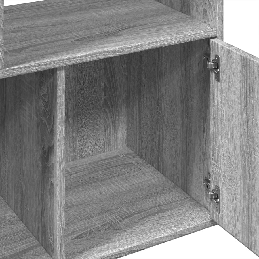 Boekenkast 70x36x189 cm bewerkt hout grijs sonoma eikenkleurig