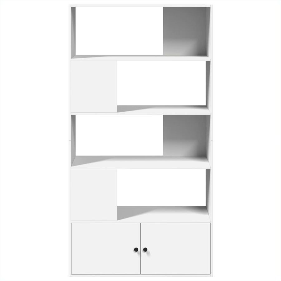 Boekenkast 100x36x189 cm bewerkt hout wit