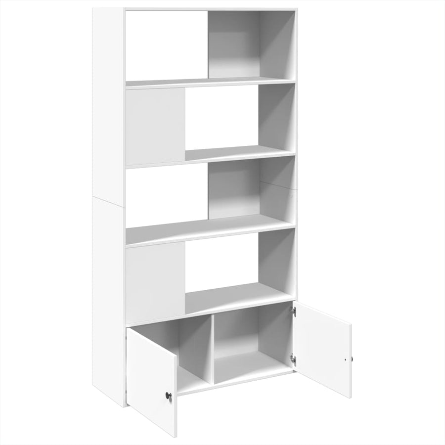 Boekenkast 100x36x189 cm bewerkt hout wit