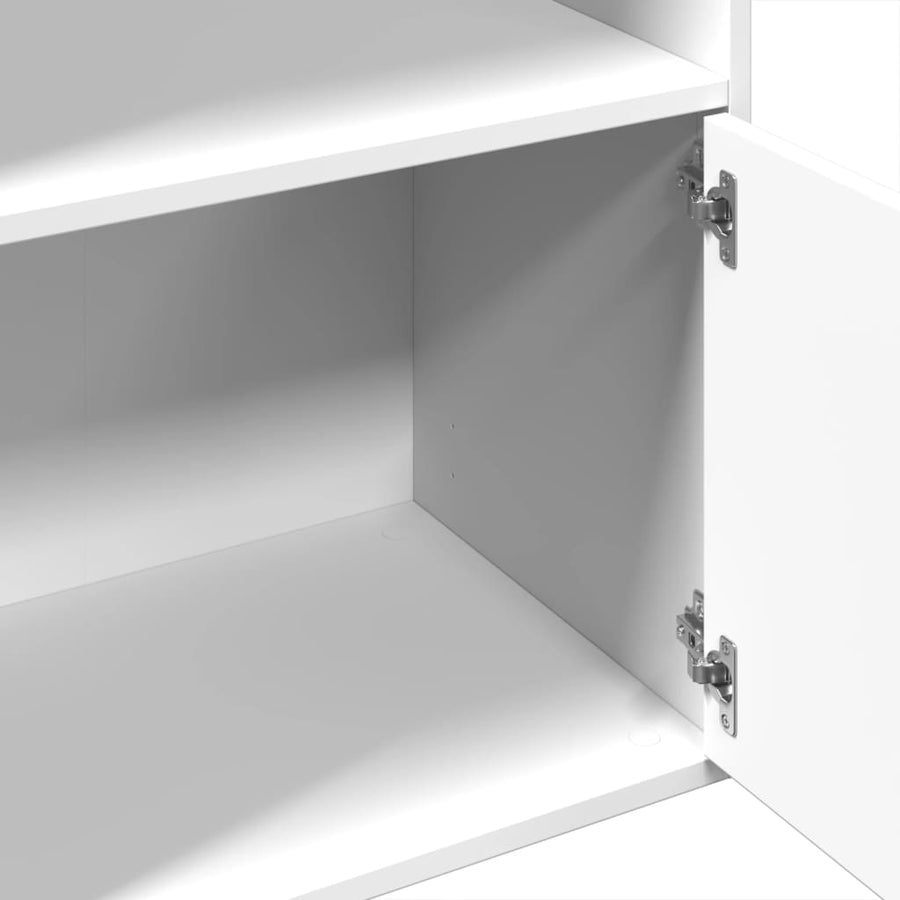 Boekenkast 100x36x189 cm bewerkt hout wit