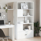 Bookcase 100x36x189 cm engineered wood white