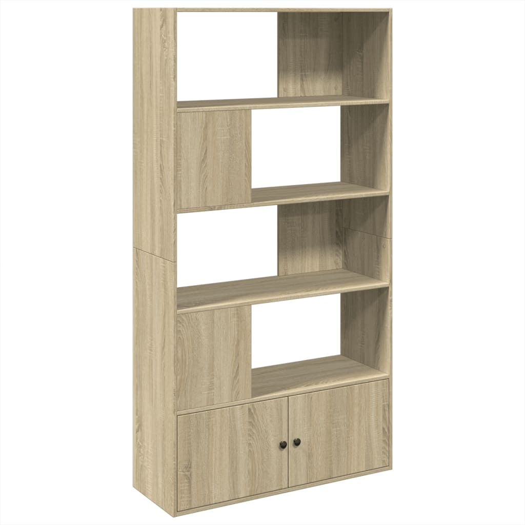 Boekenkast 100x36x189 cm bewerkt hout sonoma eikenkleurig