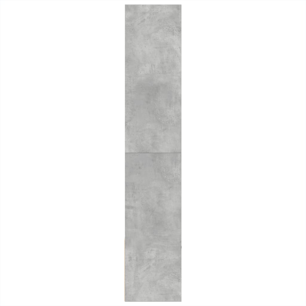 Boekenkast 100x36x189 cm bewerkt hout betongrijs