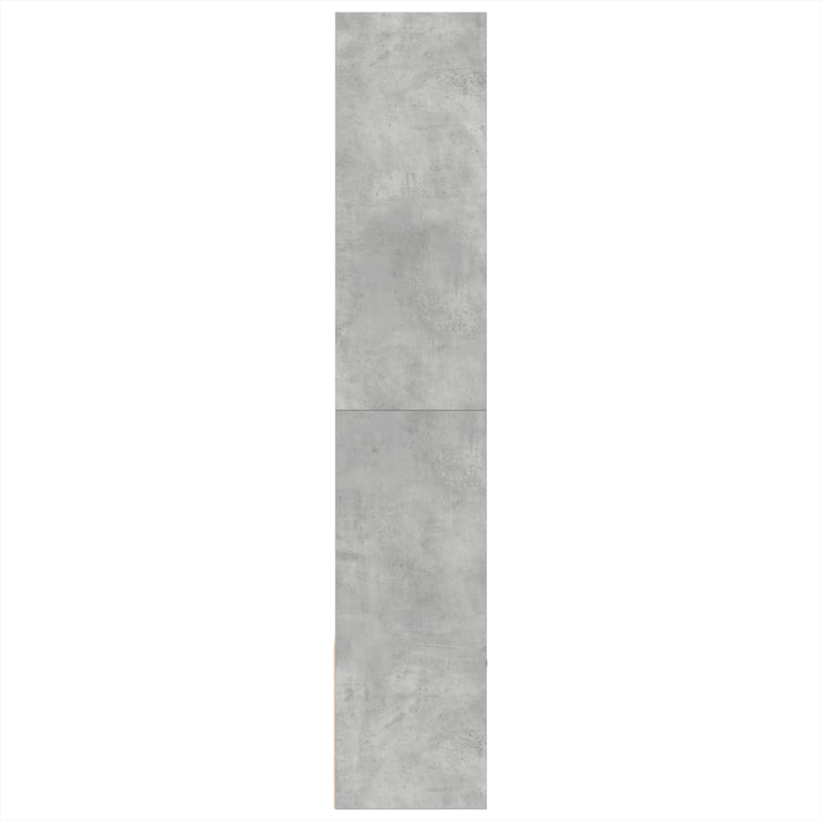 Boekenkast 100x36x189 cm bewerkt hout betongrijs