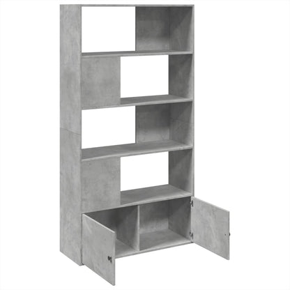 Boekenkast 100x36x189 cm bewerkt hout betongrijs