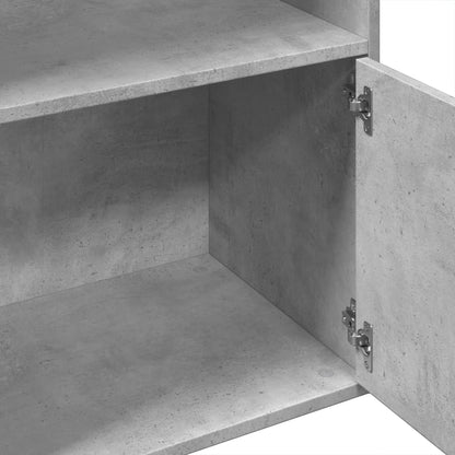 Boekenkast 100x36x189 cm bewerkt hout betongrijs