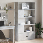 Bookcase 100x36x189 cm engineered wood concrete grey