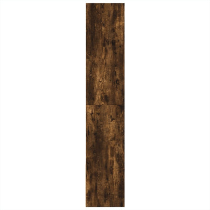 Boekenkast 100x36x189 cm bewerkt hout gerookt eikenkleurig