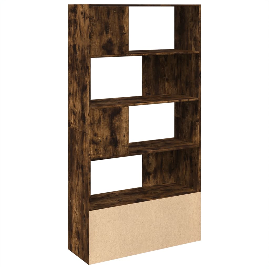 Boekenkast 100x36x189 cm bewerkt hout gerookt eikenkleurig