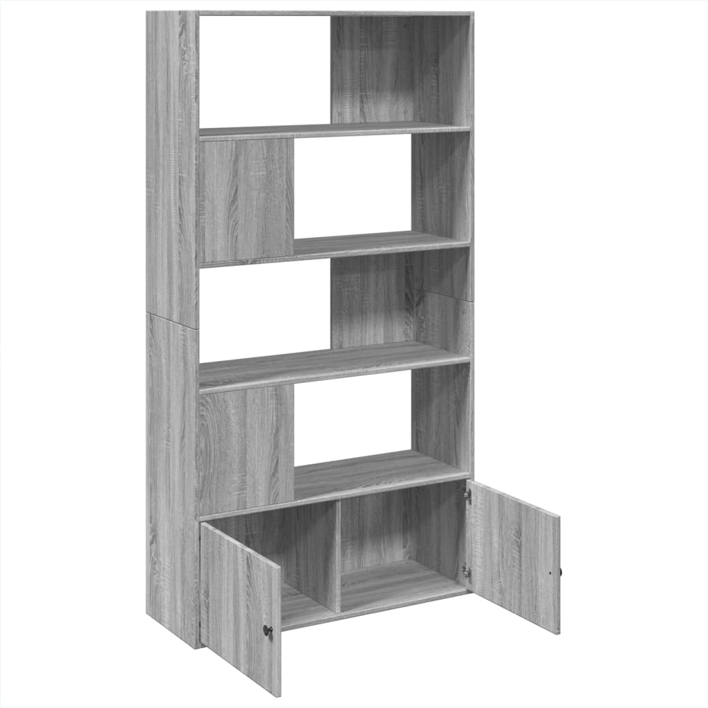 Boekenkast 100x36x189 cm bewerkt hout grijs sonoma eikenkleurig