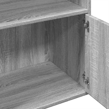 Boekenkast 100x36x189 cm bewerkt hout grijs sonoma eikenkleurig