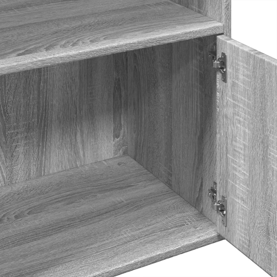 Boekenkast 100x36x189 cm bewerkt hout grijs sonoma eikenkleurig