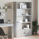 Boekenkast 100x36x189 cm bewerkt hout grijs