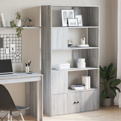 Boekenkast 100x36x189 cm bewerkt hout grijs sonoma eikenkleurig