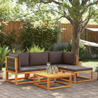 Loungeset acaciahout 5-delig met kussens