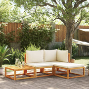 Loungeset acaciahout 4-delig met kussens