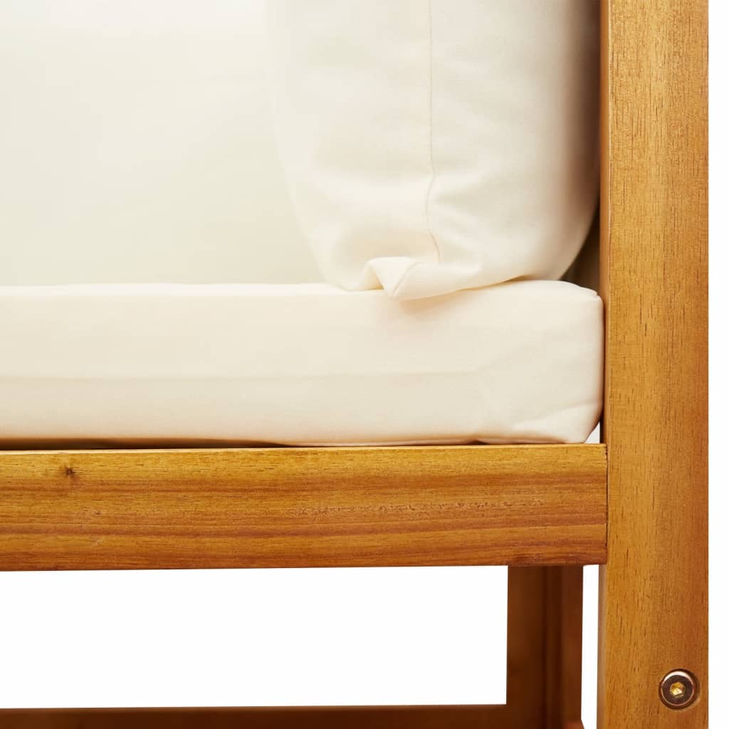 5-delige Loungeset met kussens massief acaciahout