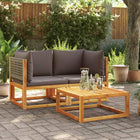 Garden Sofas Corner Sofas with Cushions 2 pcs acacia wood & Rattan