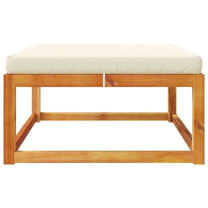 Tuinvoetenbank met kussen 65x65x29 massief acaciahout