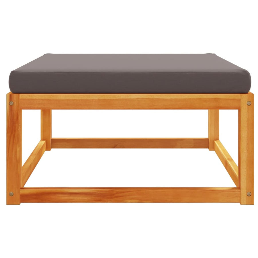 Tuinvoetenbank met kussen 65x65x29 massief acaciahout