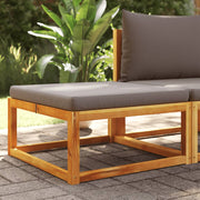 Tuinvoetenbank 65x65x29 cm massief acaciahout met kussen