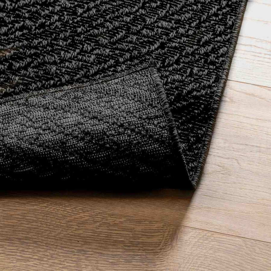 Vloerkleed Zizur Binnen En Buiten 120X170Cm Jute Look Antraciet 120 x 170 cm