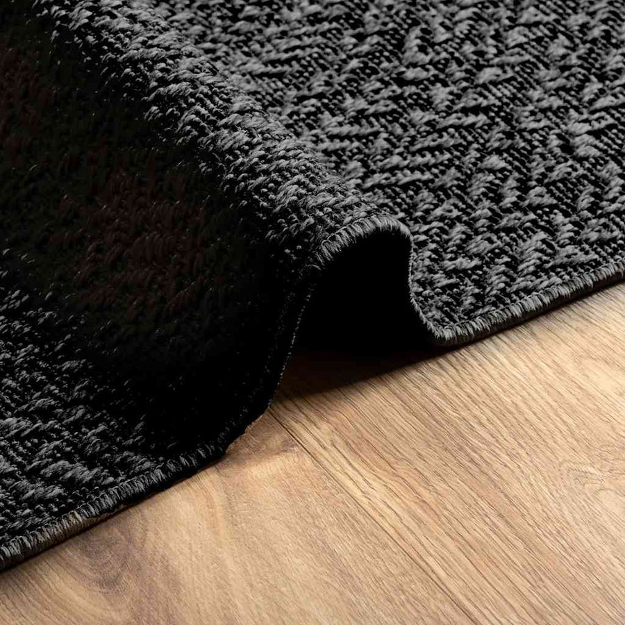 Vloerkleed Zizur Binnen En Buiten 120X170Cm Jute Look Antraciet 120 x 170 cm