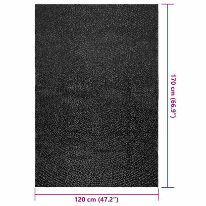 Vloerkleed Zizur Binnen En Buiten 120X170Cm Jute Look Antraciet 120 x 170 cm