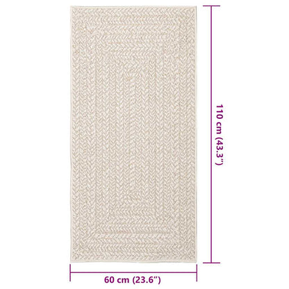 Vloerkleed ZIZUR room binnen en buiten 60x110 cm jute look