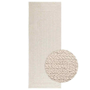 Vloerkleed 80x200 cm jute look crème binnen buiten