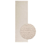 Vloerkleed 80x250 cm jute look crème