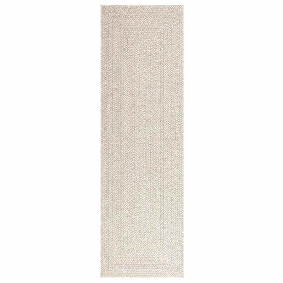 Vloerkleed ZIZUR room binnen en buiten 80x250 cm jute look