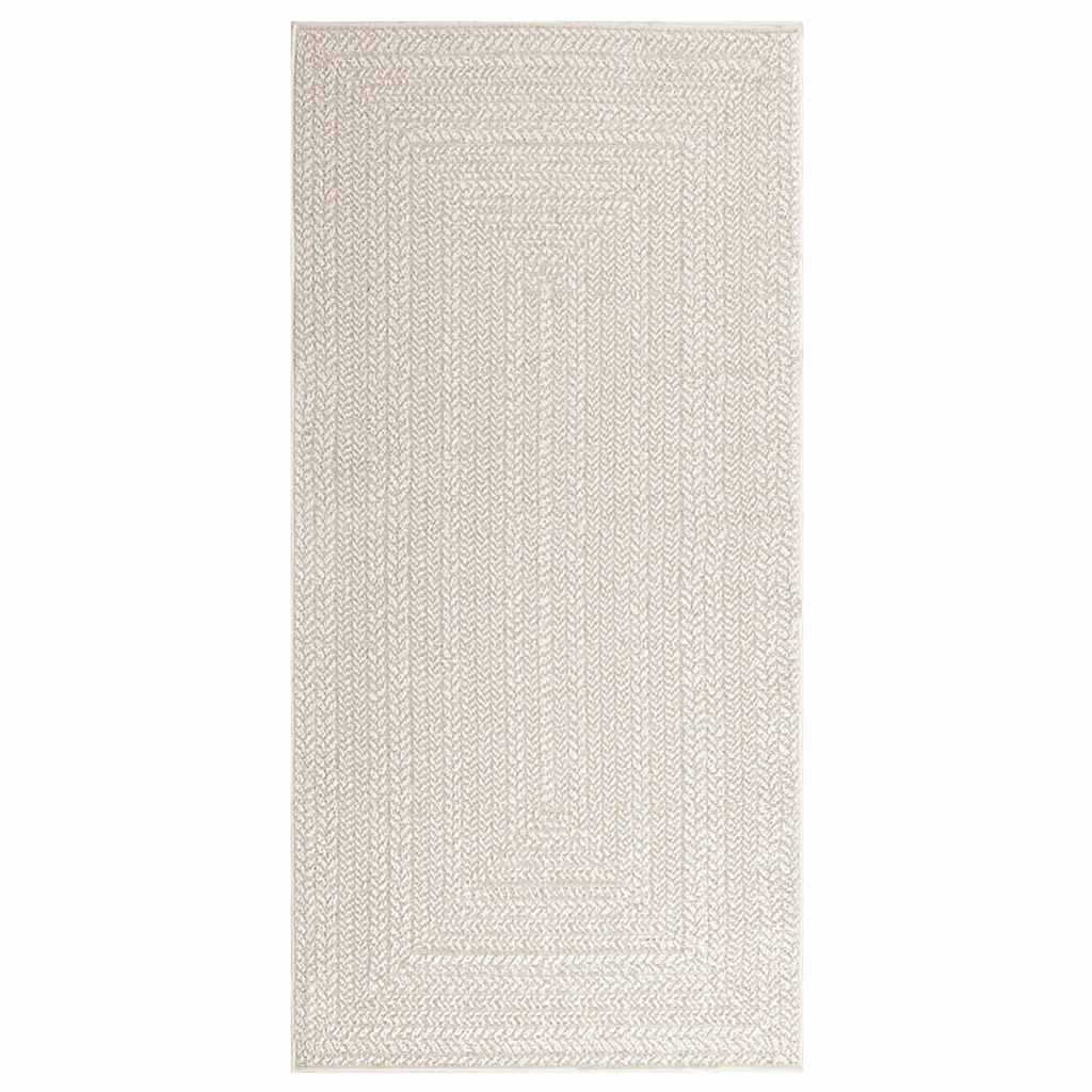 Vloerkleed ZIZUR room binnen en buiten 100x200 cm jute look