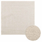Vloerkleed 120x120 cm jute look crème binnen/buiten