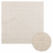 Vloerkleed 120x120 cm jute look crème binnen/buiten