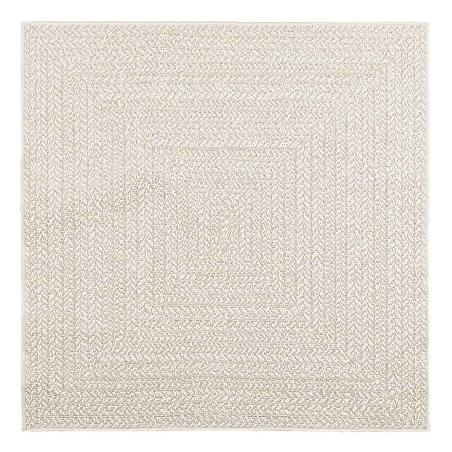 Vloerkleed ZIZUR room binnen en buiten 120x120 cm jute look