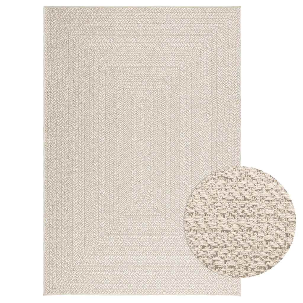 Vloerkleed ZIZUR room binnen en buiten 140x200 cm jute look