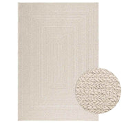 Vloerkleed 140x200 cm jute look crème binnen buiten