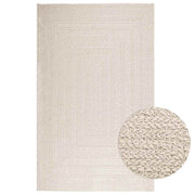Vloerkleed 160x230 cm jute look crème