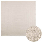 Vloerkleed 200x200 cm jute look crème