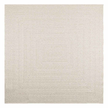 Vloerkleed ZIZUR room binnen en buiten 200x200 cm jute look